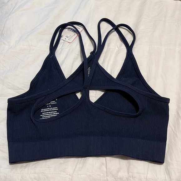 NWT Free People Movement Free Throw Bra Large Navy Blue - Picture 6 of 7